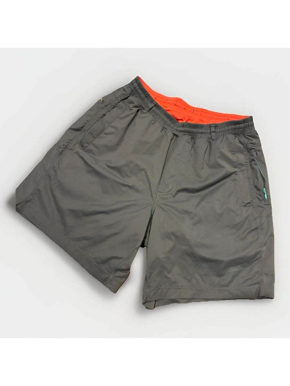 Bird Dogs Classic Boom Shorts Mens Size XL Grey Orange Athletic Casual Stretch